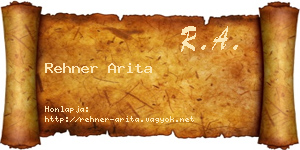 Rehner Arita névjegykártya